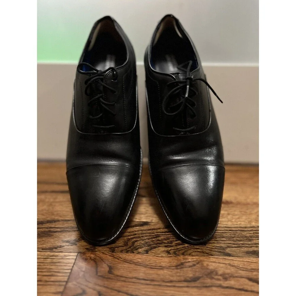 Johnston Murphy Mens Black Leather Dress Shoes Size 11.5 Used Couple Of Times